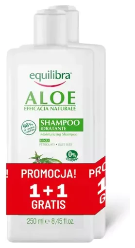 EQUILIBRA szampon 2x 250 ml ALOES nawilżający - obrazek 2