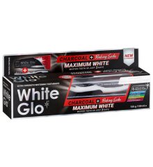 WHITE GLO pasta do zębów+szczoteczka CZARNA BAD B